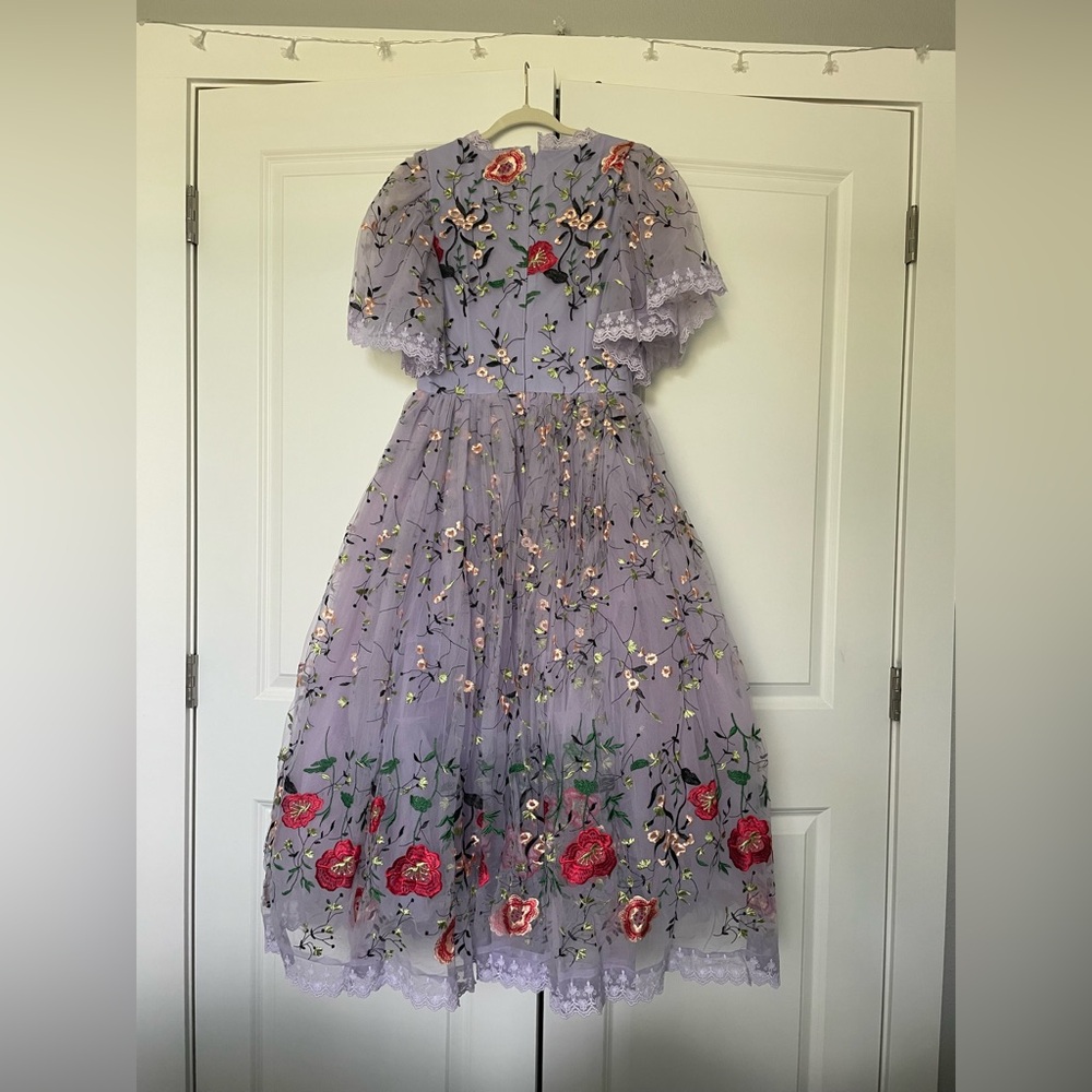 JessaKae Lavender Floral Embroidered Dress - Picture 2 of 6